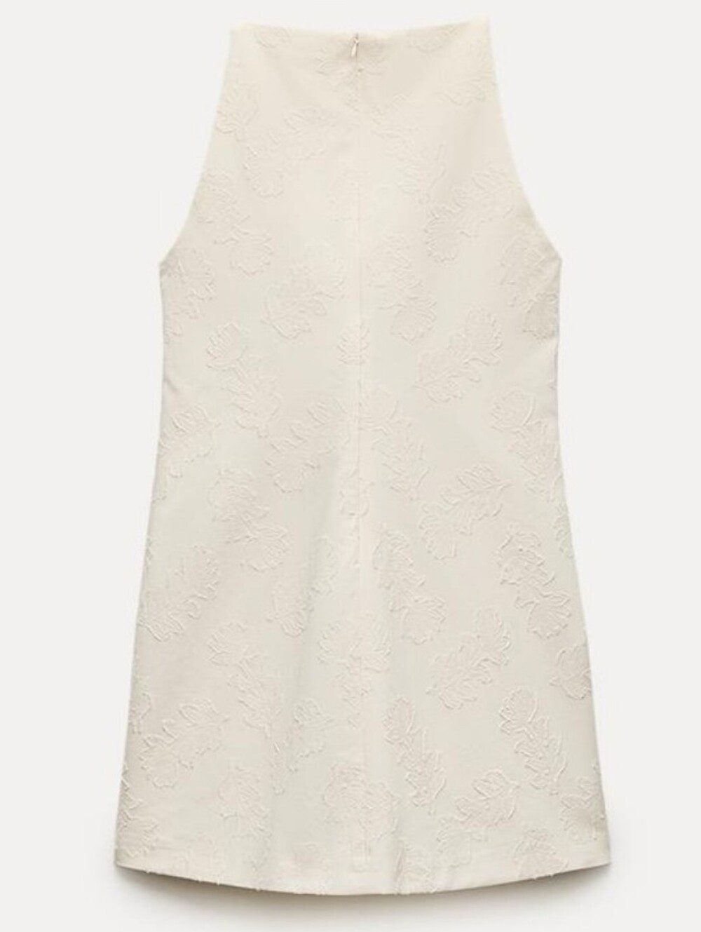 NWT ZARA Jacquard Floral Embroidered Sleeveless Shift Dress Size XS Cream Ivory - Picture 6 of 16
